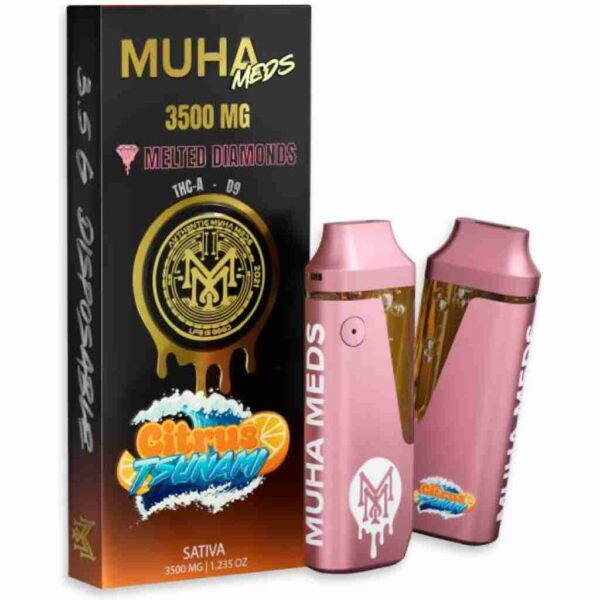 Muha Meds THCa Delta-9 THC Melted Diamonds Disposable Vape 3.5g